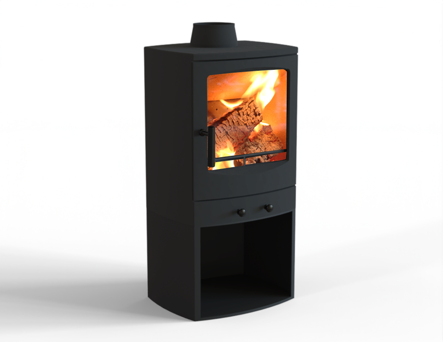 Mazona Eco Crewe 5kW Stove, Multifuel, Woddburning, Log Store, Freestanding, Eco Design Approved, Defra Approved