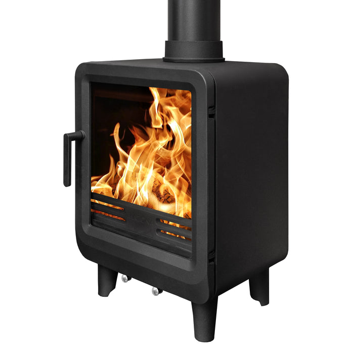 Mazona Heatwave 5kW Multifuel Woodburning Stove, Freestanding Eco Design Approved, Defra Approved