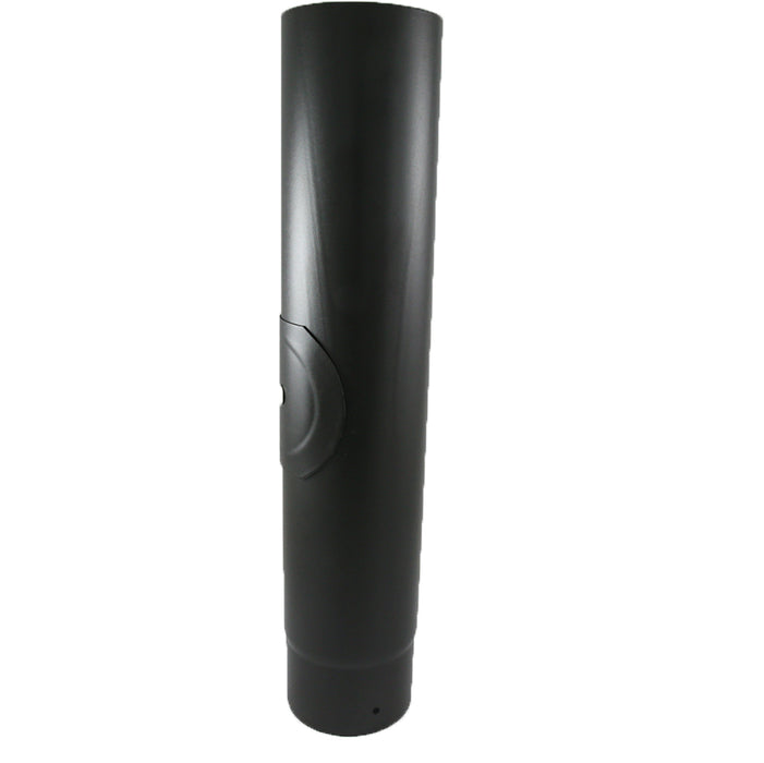1 metre Straight 6 Inch Black Flue Section with Door