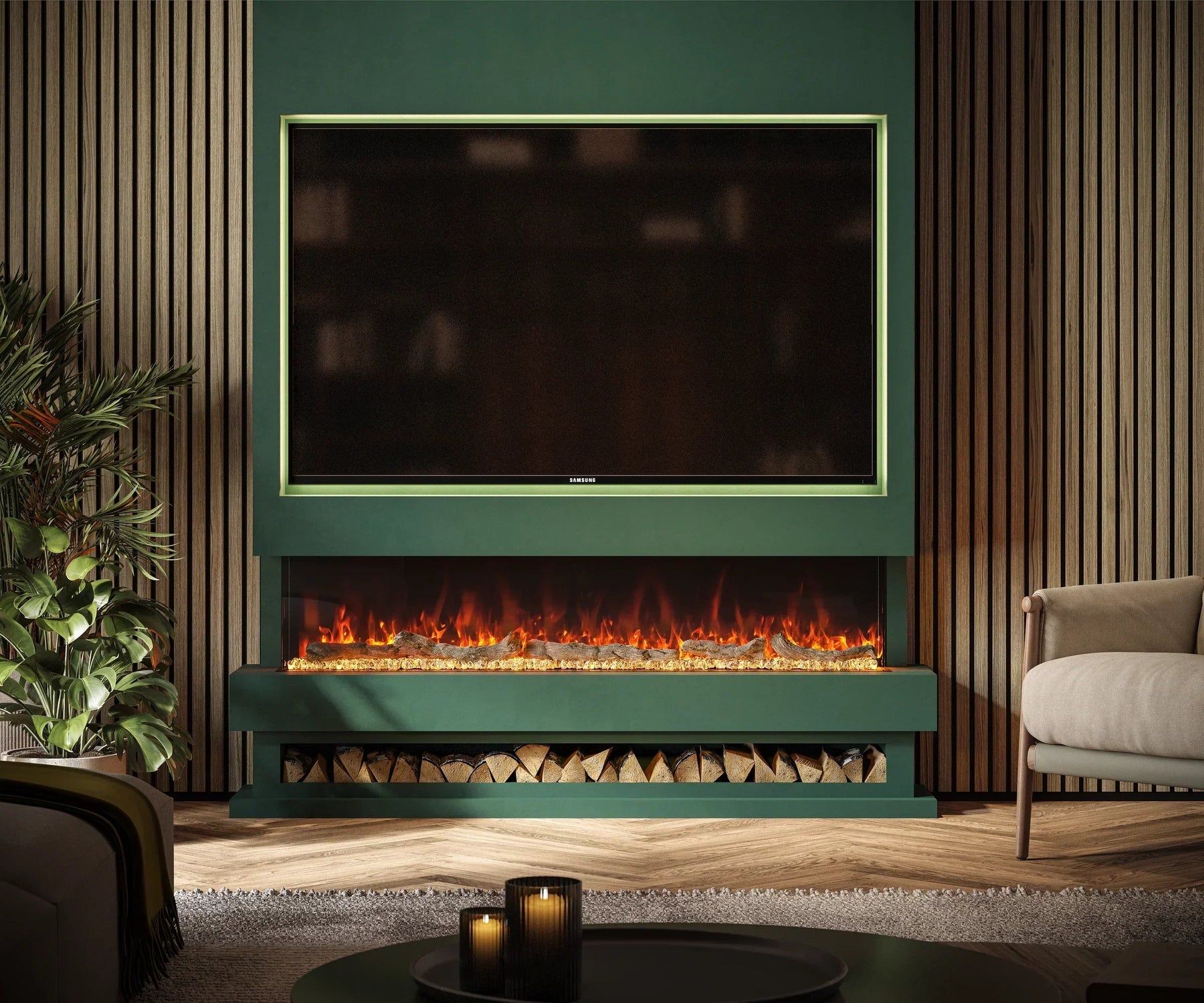 Create the wood panelling media wall look