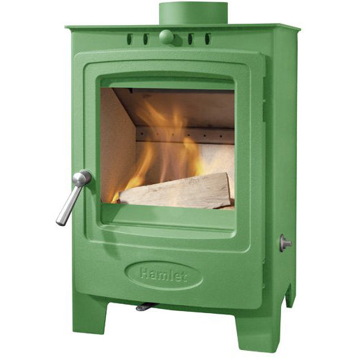 Arada Hamlet Solution 5 Compact Peapod Green Stove, Multi Fuel Wood Burning, Freestanding (S4) Ecodesign Approved, Defra Approved