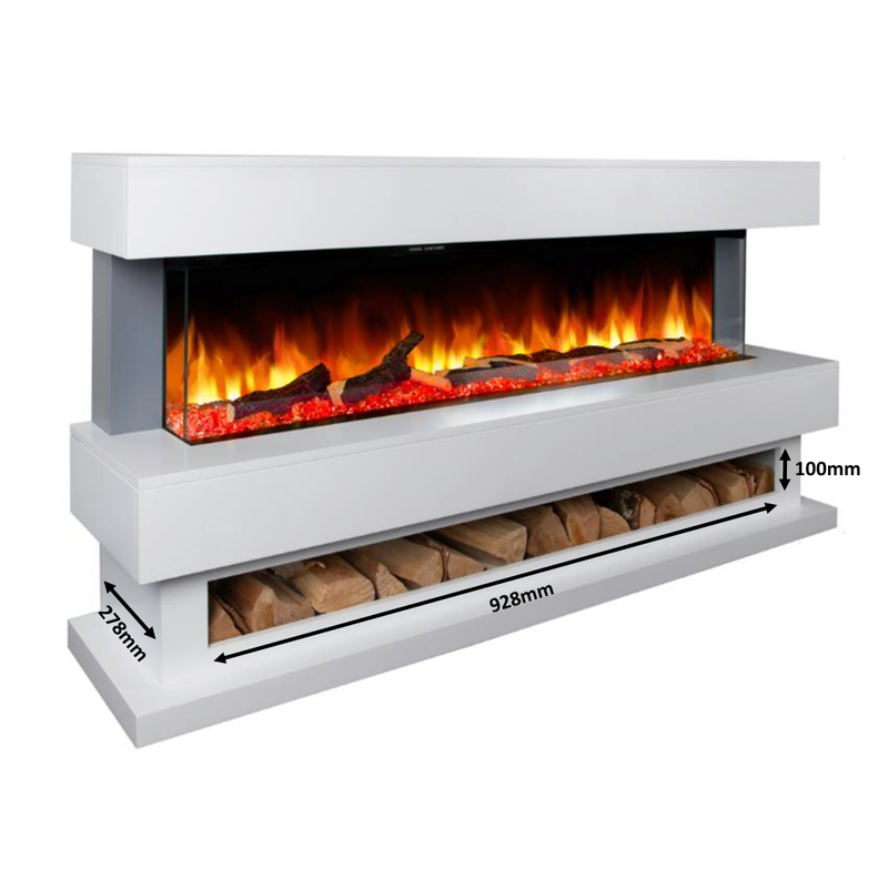 Ezee Glow 36'' Aura Media Wall Electric Suite