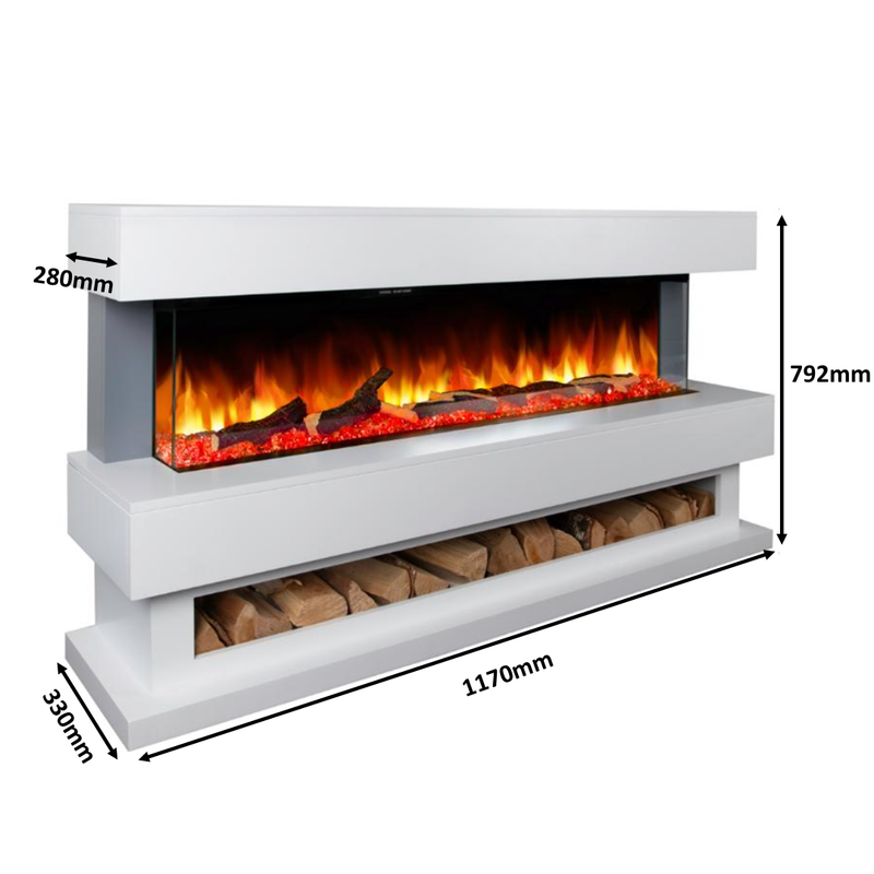 Ezee Glow 36'' Aura Media Wall Electric Suite