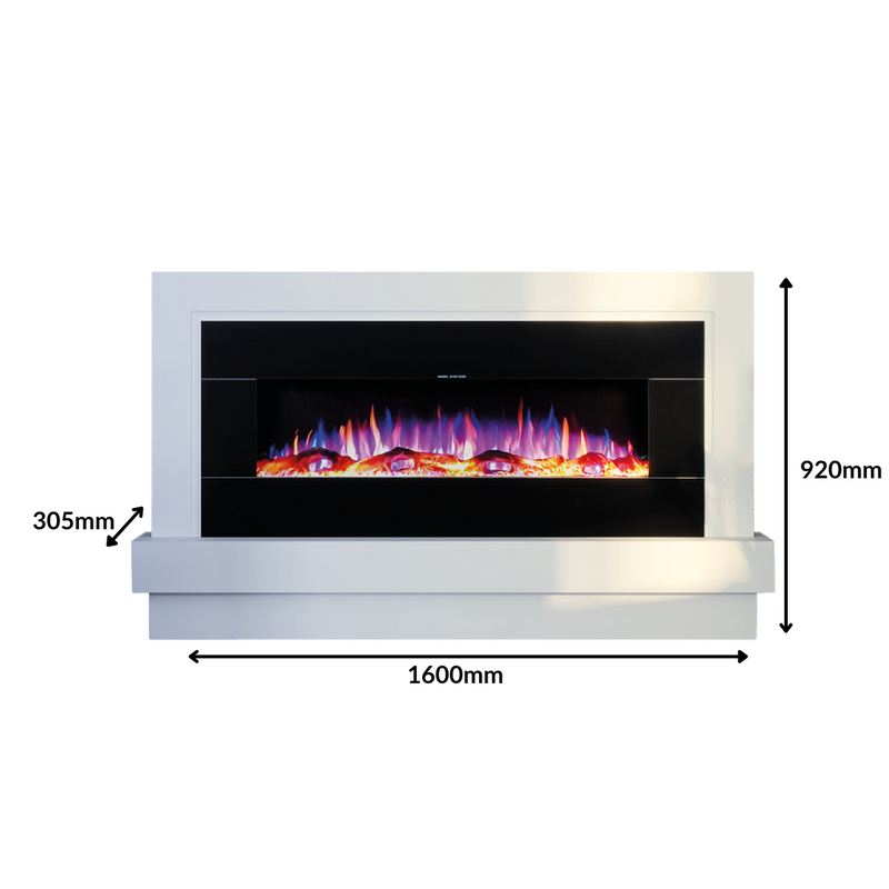 Ezee Glow Zara Black Electric Fire Suite