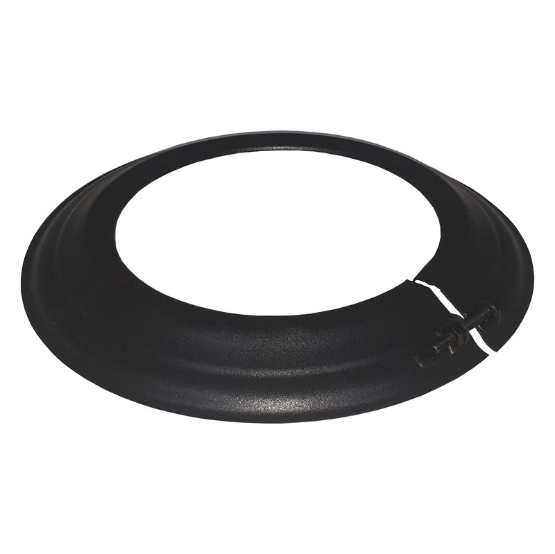 6 Inch Rosette Enamelled Matt Black with white background 