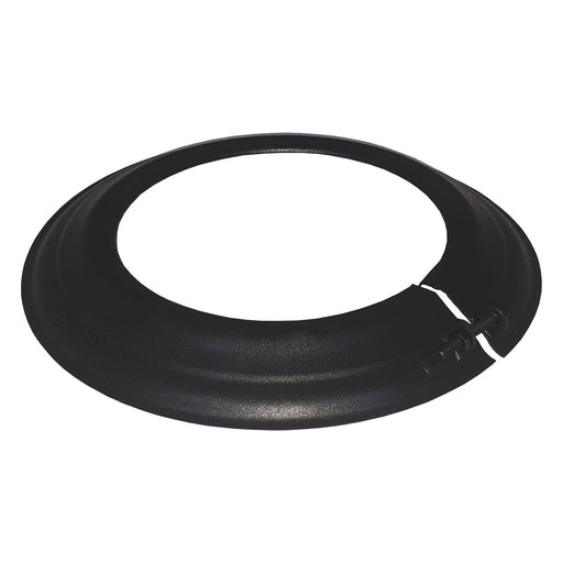 6 Inch Rosette Enamelled Matt Black with white background 