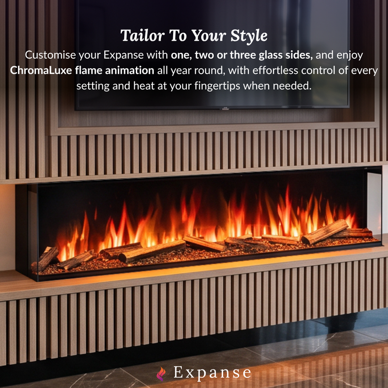 Ezee Glow Expanse 60" Built-In Media Wall Electric Fire