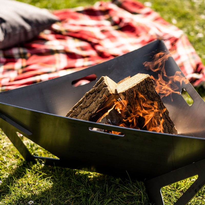 outside fire pit in garden 
