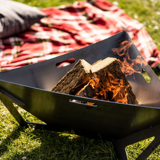 outside fire pit in garden 