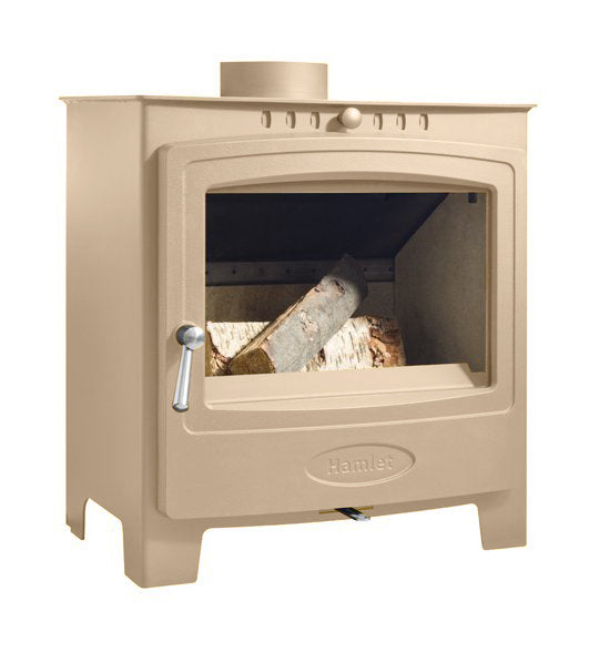 Arada Hamlet Solution 5 Widescreen Clay Stove, Multi Fuel, &nbsp;Wood Burning, Freestanding (S4) Ecodesign Approved, DEFRA Approved on white background