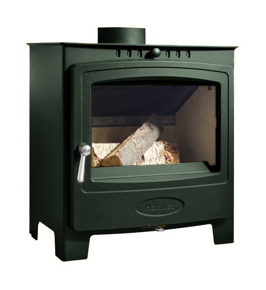 Arada Hamlet Solution 5 Widescreen Pine Stove, Multi Fuel, &nbsp;Wood Burning, Freestanding (S4) Ecodesign Approved, DEFRA Approved on white background