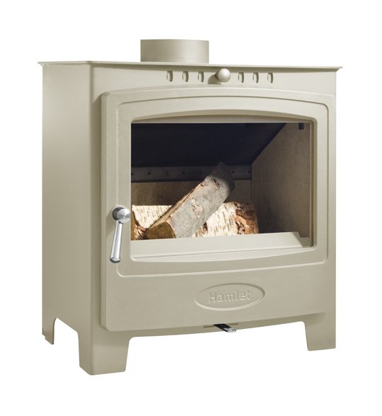 Arada Hamlet Solution 5 Widescreen Straw Stove, Multi Fuel, &nbsp;Wood Burning, Freestanding (S4) Ecodesign Approved, DEFRA Approved on white background