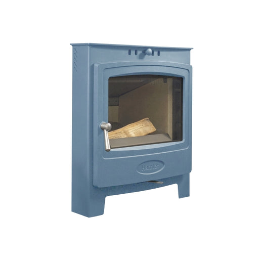 Arada Hamlet Solution Blue Multifuel stove in white background