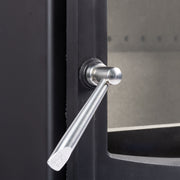 Silver handle on stove 