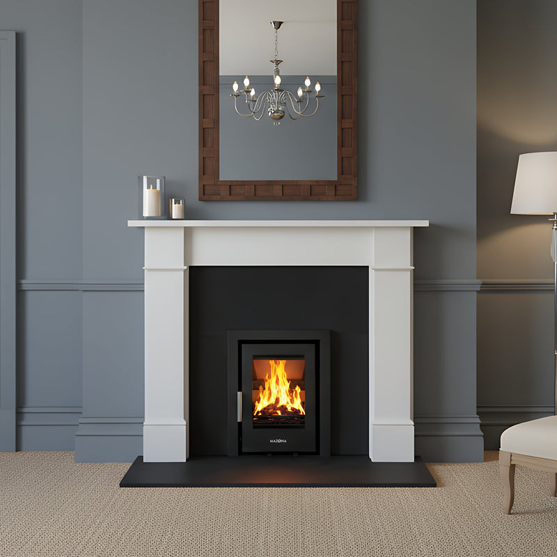 Mazona Clovelly 400 5kW Steel 3 Sided Trim Stove, Multifuel, Woodburning, Cassette, Inset, Eco Design Approved, Defra Approved
