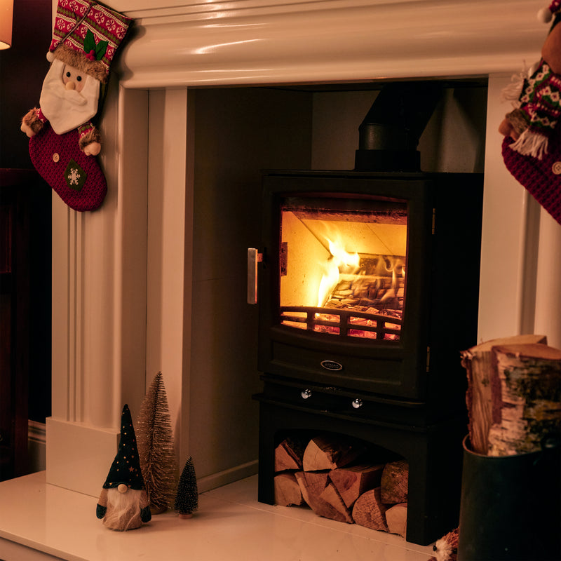 Arizona, A07 Eco, 7kW, Stove with Log Store, Multi-Fuel Stove, Free Standing, Eco Design Approved, Defra Approved