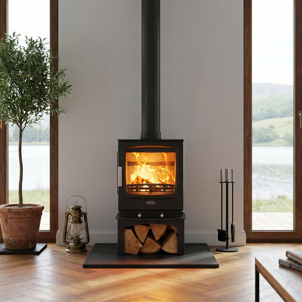 Arizona A05 5kW Eco Design Multi-Fuel Stove And log Store — GR8 Fires