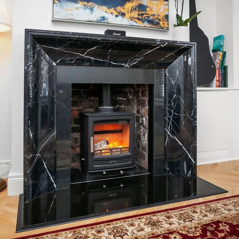  Black Free Standing Multi-Fuel Stove in living room 