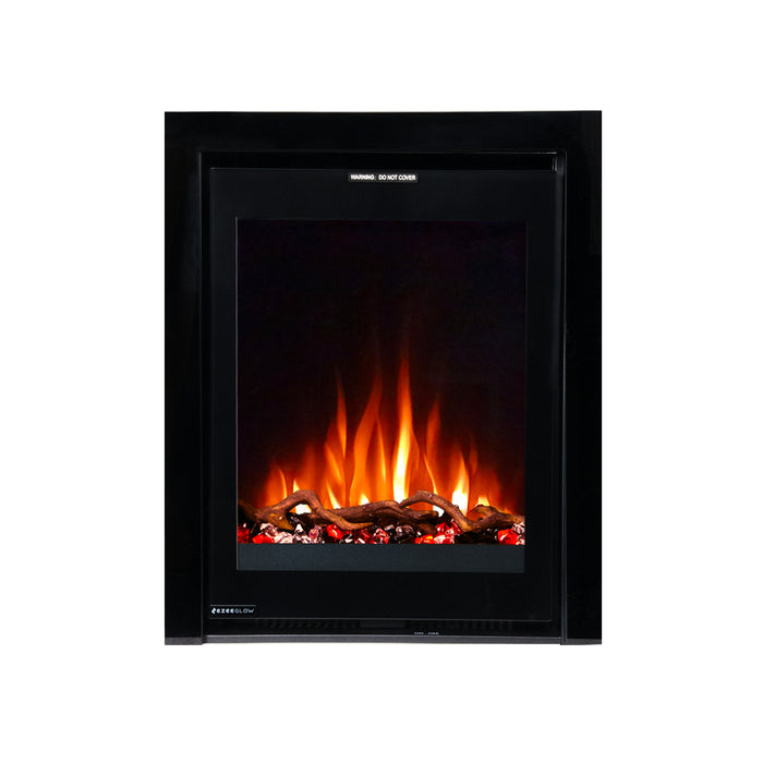 Ezee Glow Pulse Black Inset Electric Fire With Glass Trim