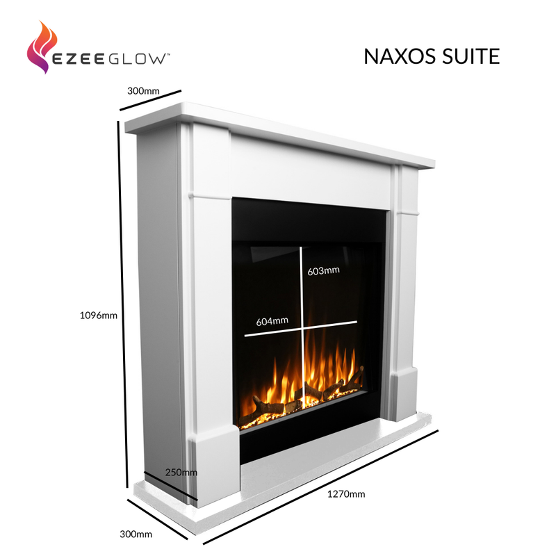 Ezee Glow Naxos 600 Electric Fire Suite