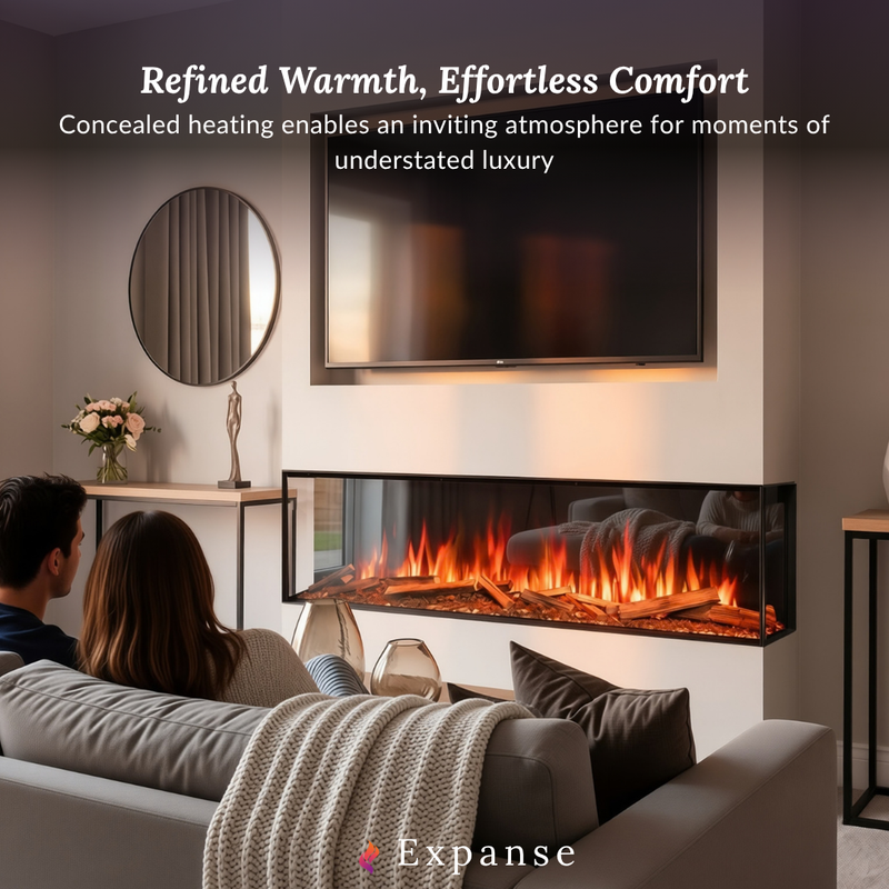 Ezee Glow Expanse 50" Built-In Media Wall Electric Fire
