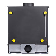 Back of Arada Stratford Boiler stove on white background 