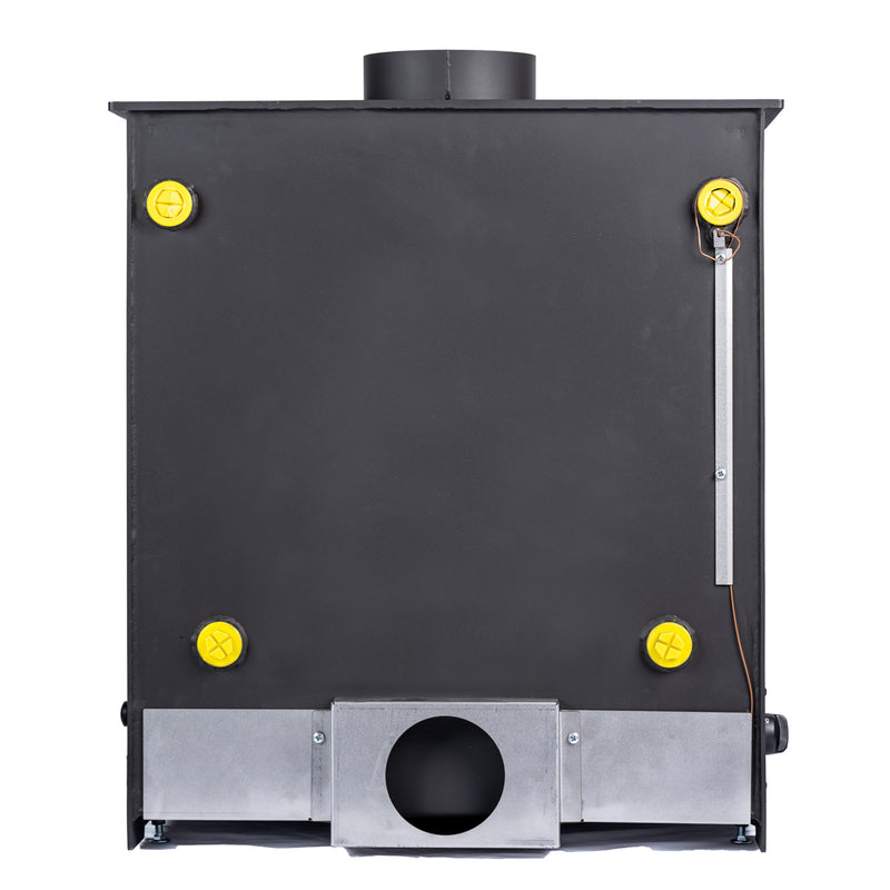 Back of Arada Stratford Boiler stove on white background 