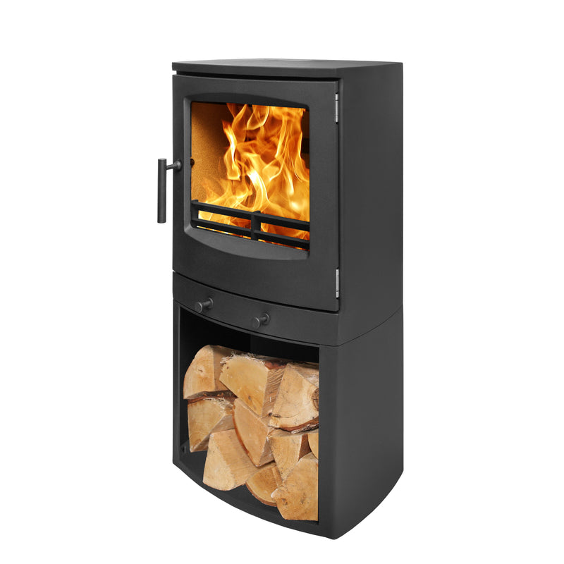 Mazona Eco Crewe 5kW Stove, Multifuel, Woodburning, Log Store, Freestanding, Eco Design Approved, Defra Approved