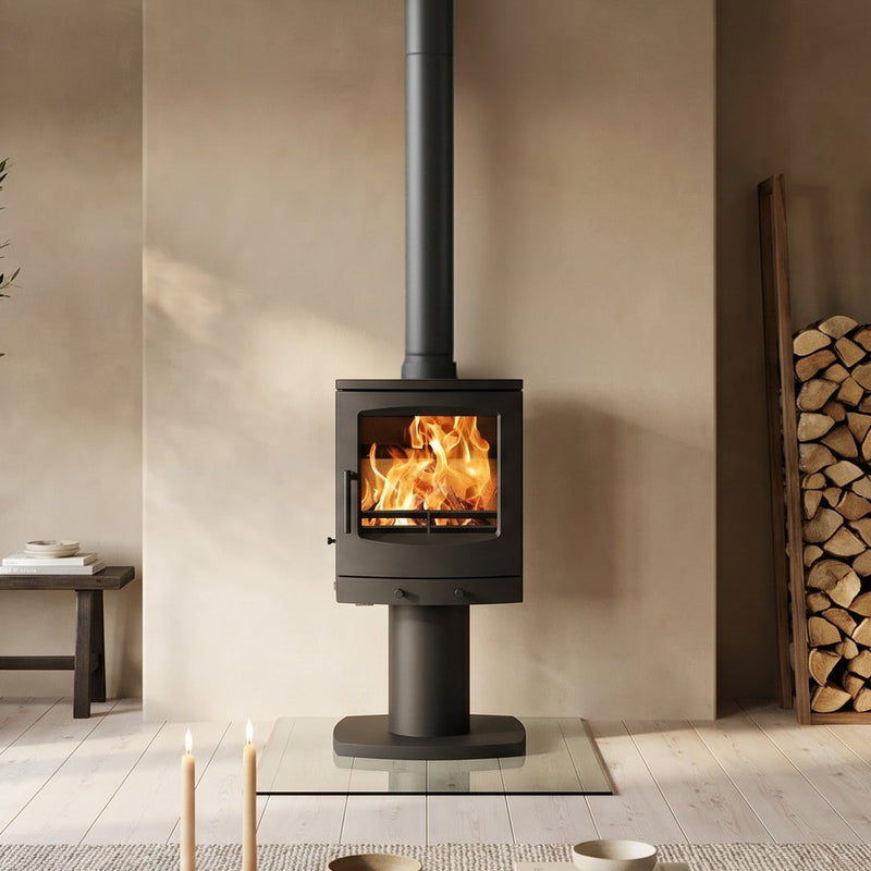 Mazona Eco Crewe 5kW Stove, Multifuel, Woodburning, Pedestal, Freestanding, Eco Design Approved, Defra Approved