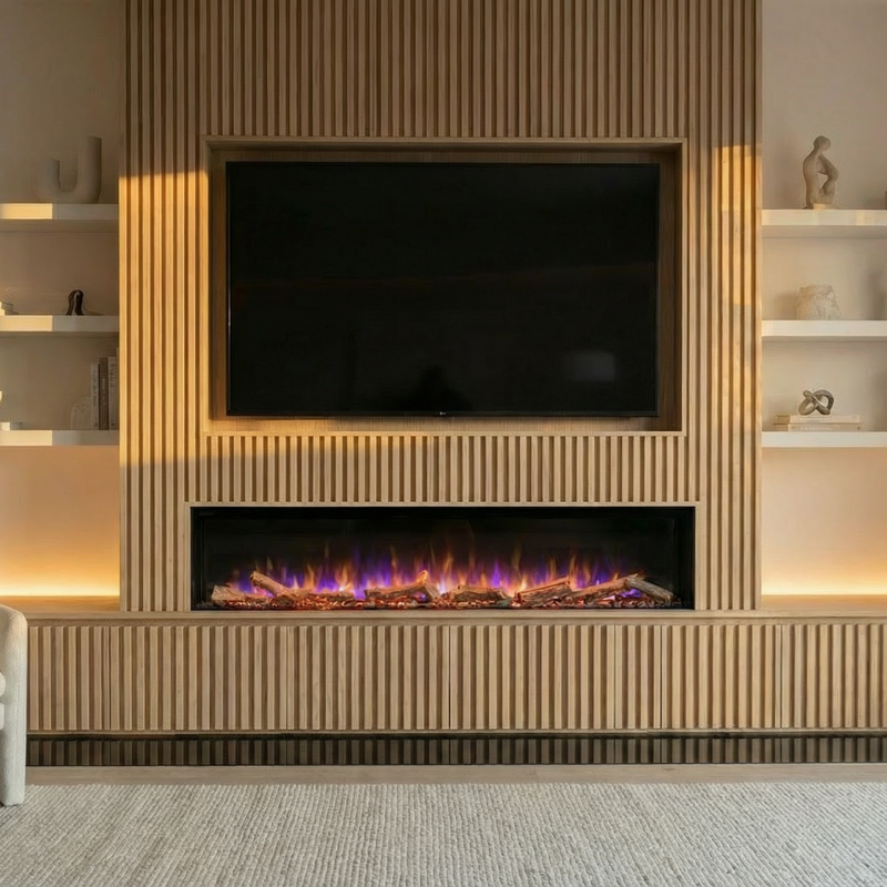 Ezee Glow 60'' Celestial Built-In Media Wall Electric Fire