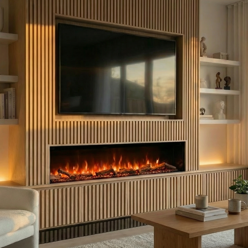 Ezee Glow 60'' Celestial Built-In Media Wall Electric Fire
