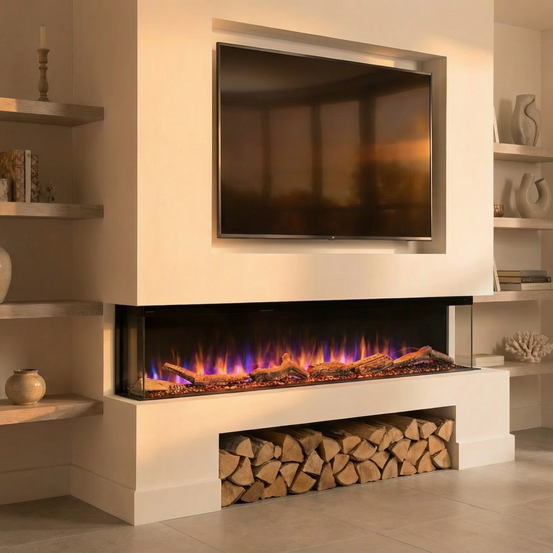 Ezee Glow 72'' Celestial Built-In Media Wall Electric Fire