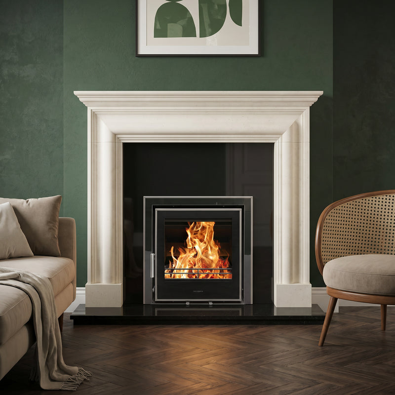 Mazona Clovelly 550 6kW 3 Sided Glass Trim Stove, Multifuel, Woodburning, Cassette, Inset, Eco Design Approved, Defra Approved