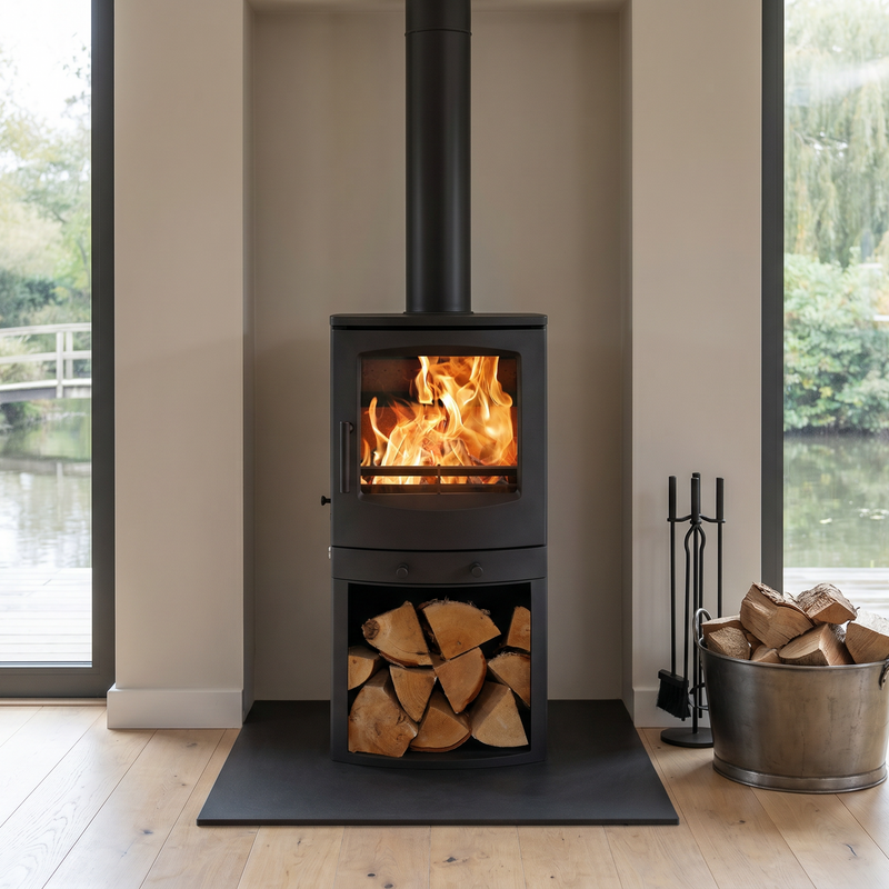 Mazona Eco Crewe 5kW Stove, Multifuel, Woodburning, Log Store, Freestanding, Eco Design Approved, Defra Approved