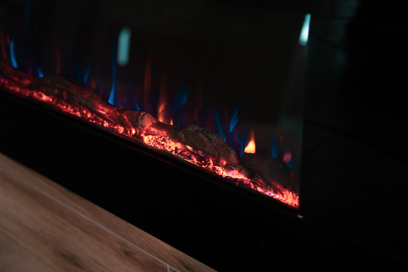 Ezee Glow XL Zara 72"  Black Wall Mounted or Recessed / Built In Electric Fire