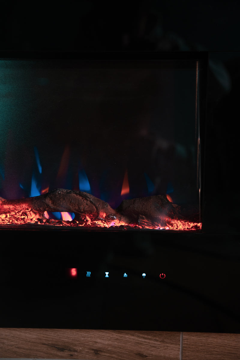 Ezee Glow Mini Zara Black Wall Mounted or Recessed / Built In Electric Fire