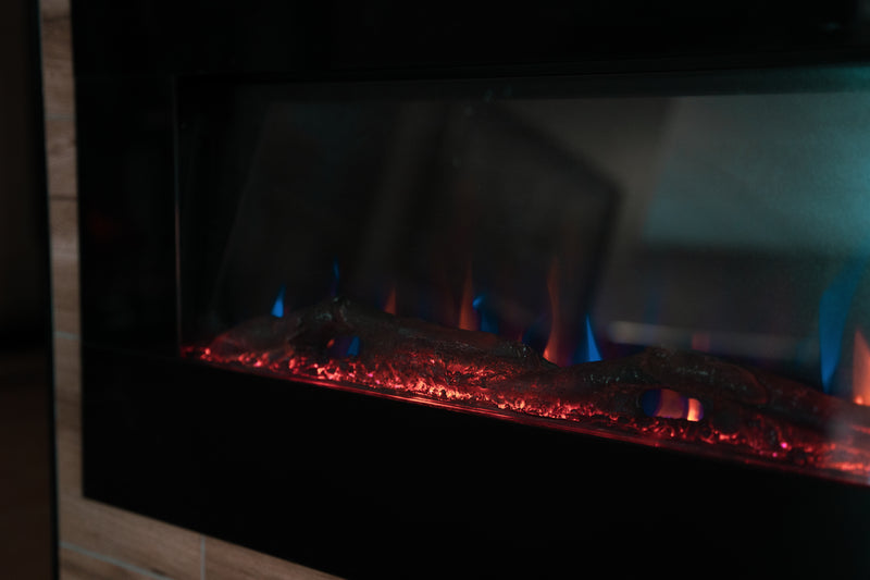 Ezee Glow Mini Zara Black Wall Mounted or Recessed / Built In Electric Fire