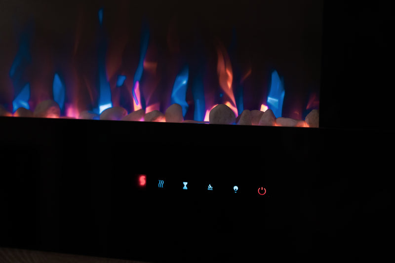 Ezee Glow Mini Zara Black Wall Mounted or Recessed / Built In Electric Fire