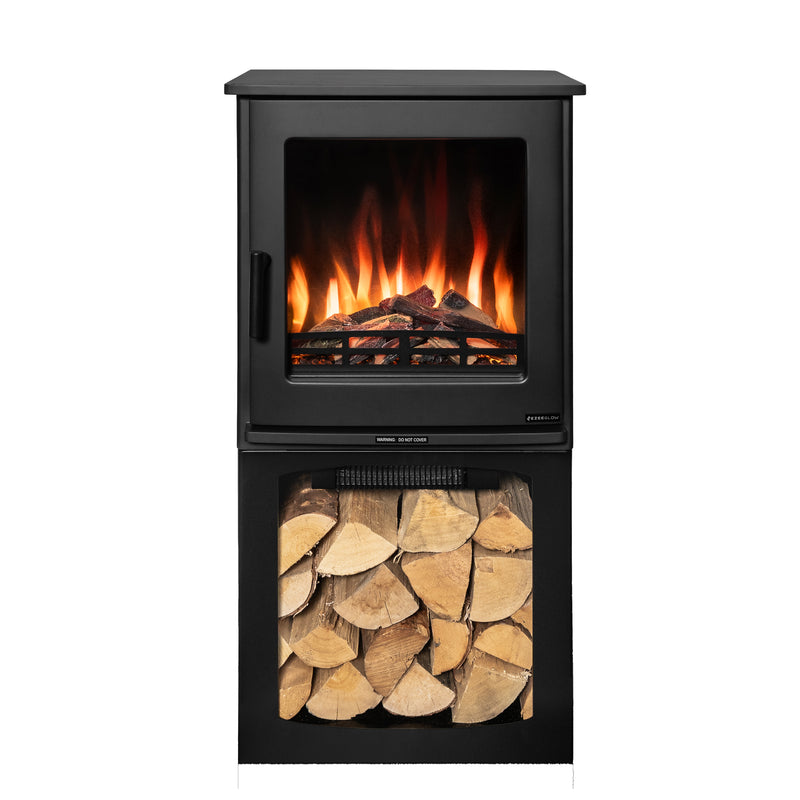 Ezee Glow Crescent Electric Freestanding Stove 1.9KW With Tall Log Store