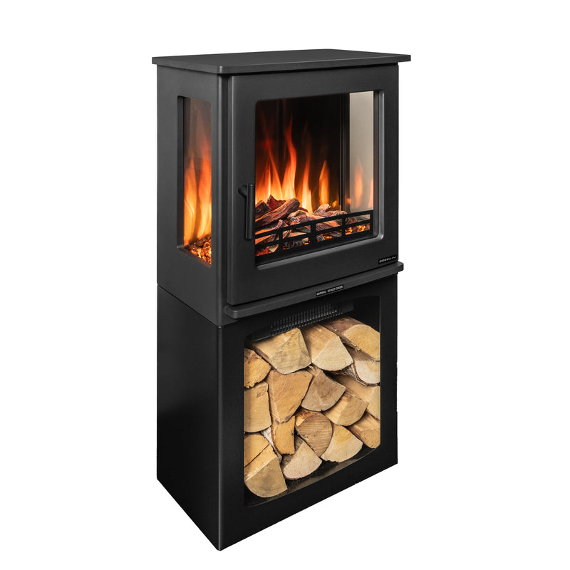 Ezee Glow Crescent Electric Freestanding Stove 1.9KW With Tall Log Store