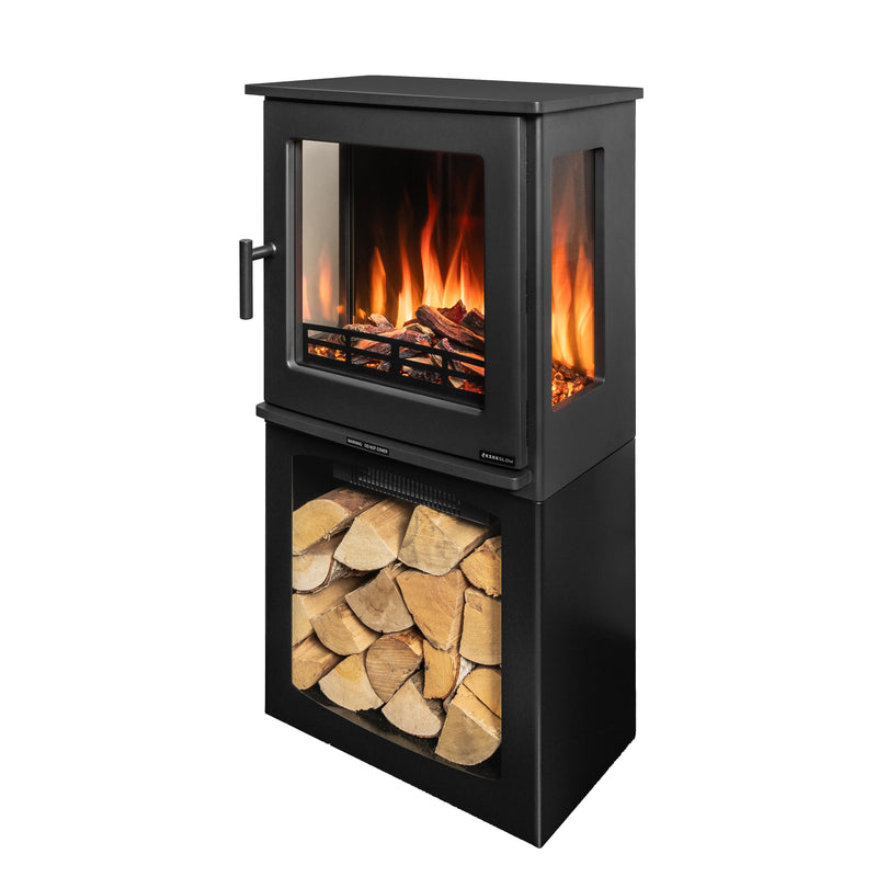 Ezee Glow Crescent Electric Freestanding Stove 1.9KW With Tall Log Store