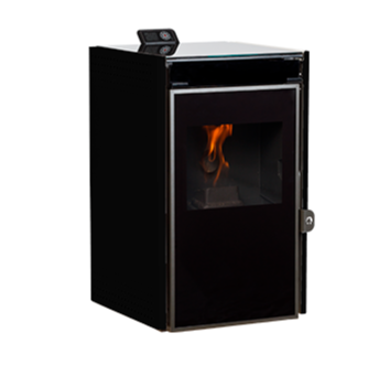 pellet stove on white background 