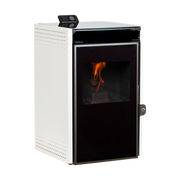 Pellet stove on white background 