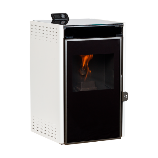 Pellet stove on white background 