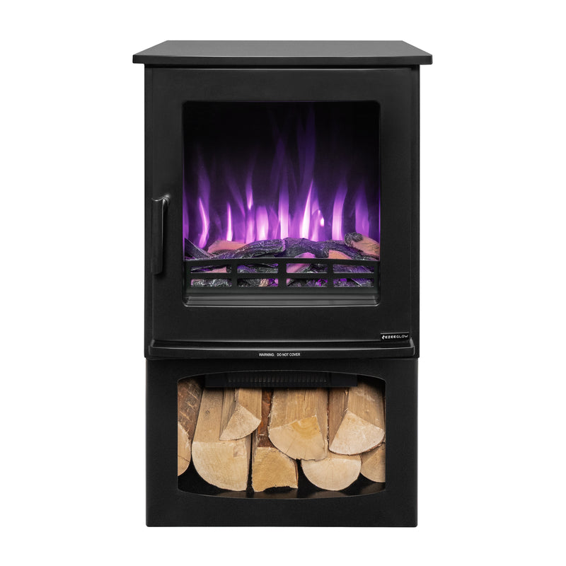 Ezee Glow Crescent Electric Freestanding Stove 1.9KW With Small Log Store