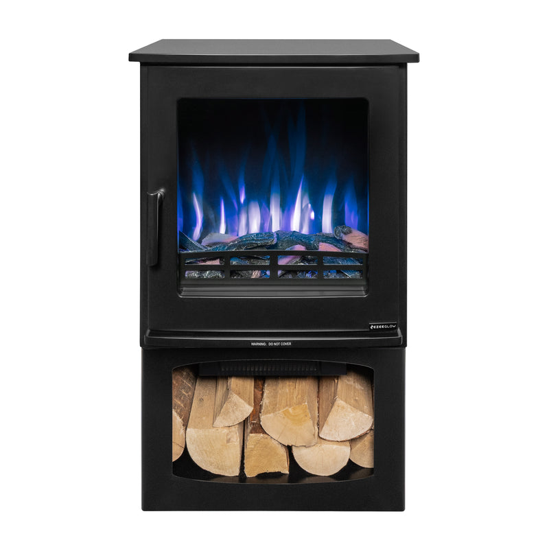 Ezee Glow Crescent Electric Freestanding Stove 1.9KW With Small Log Store
