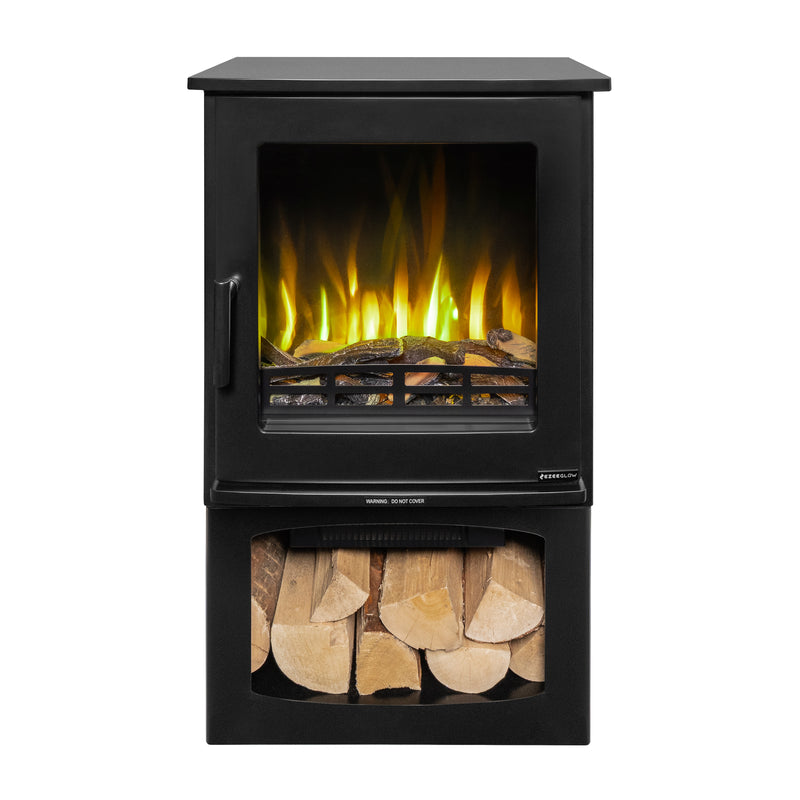 Ezee Glow Crescent Electric Freestanding Stove 1.9KW With Small Log Store