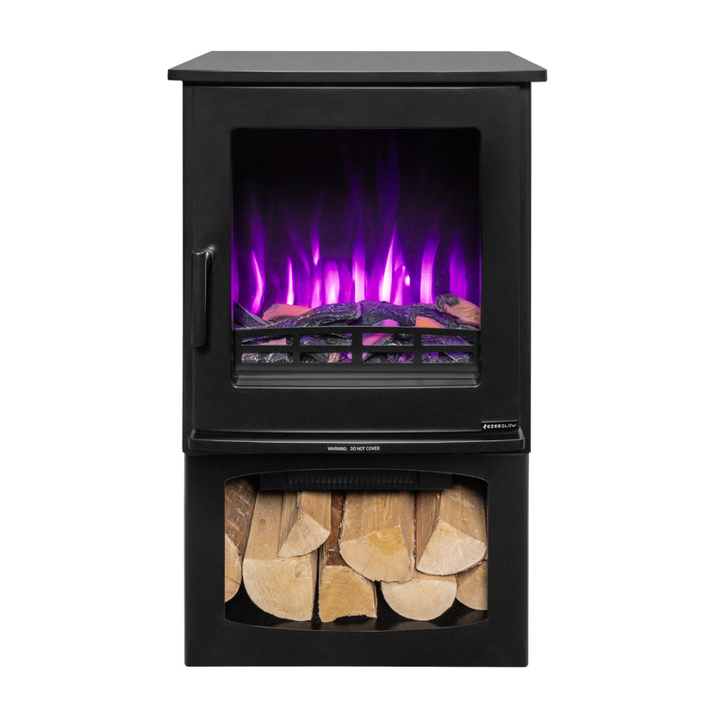 Ezee Glow Crescent Electric Freestanding Stove 1.9KW With Small Log Store