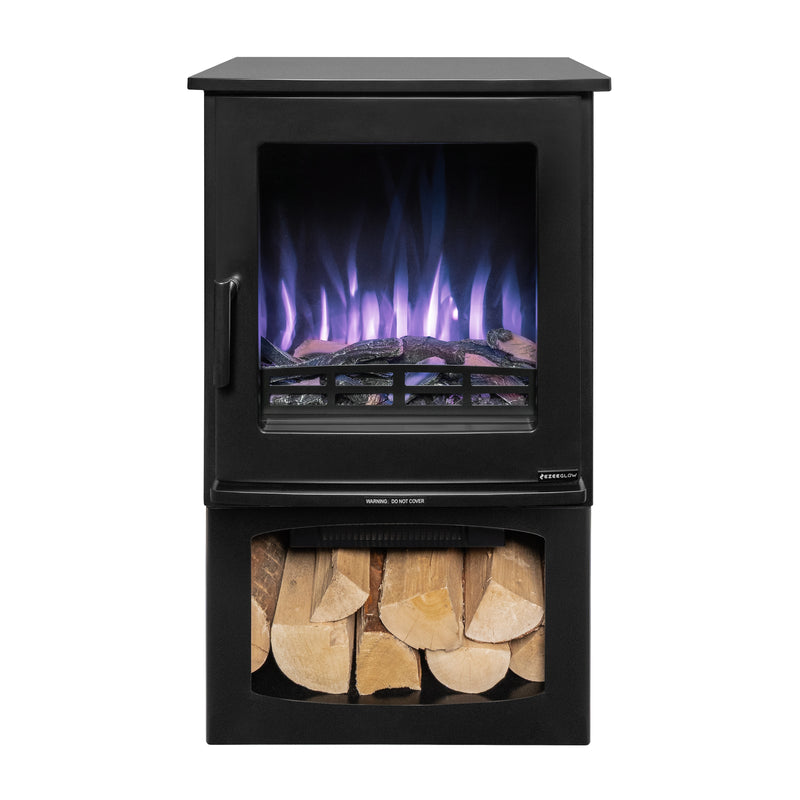 Ezee Glow Crescent Electric Freestanding Stove 1.9KW With Small Log Store