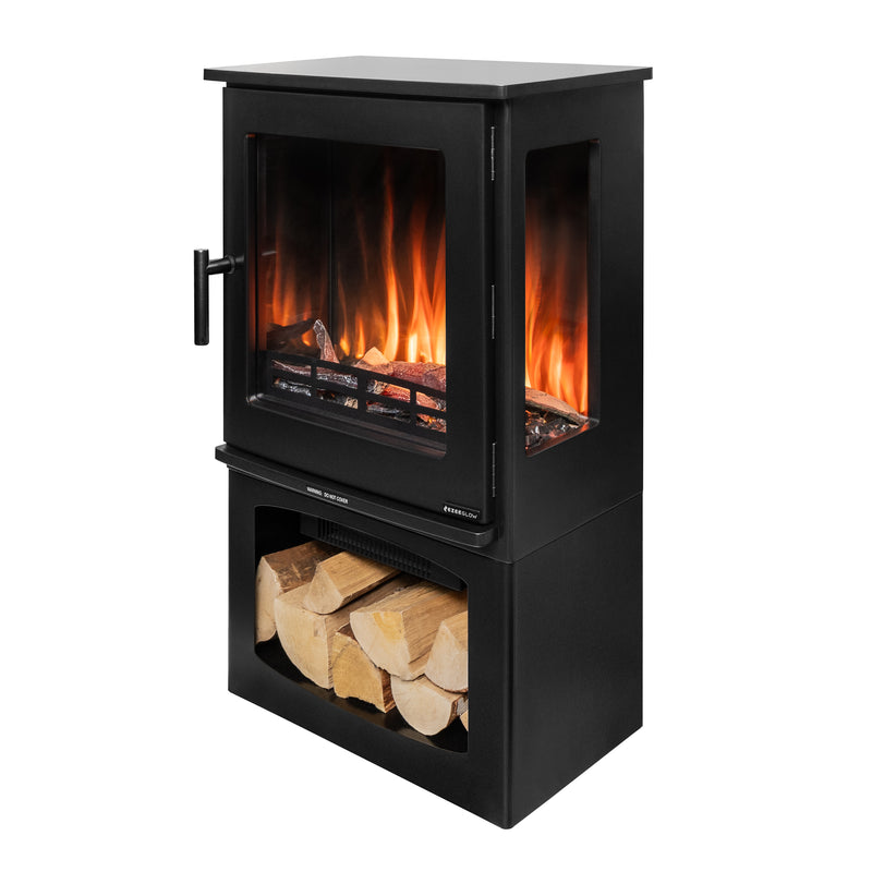 Ezee Glow Crescent Electric Freestanding Stove 1.9KW With Small Log Store